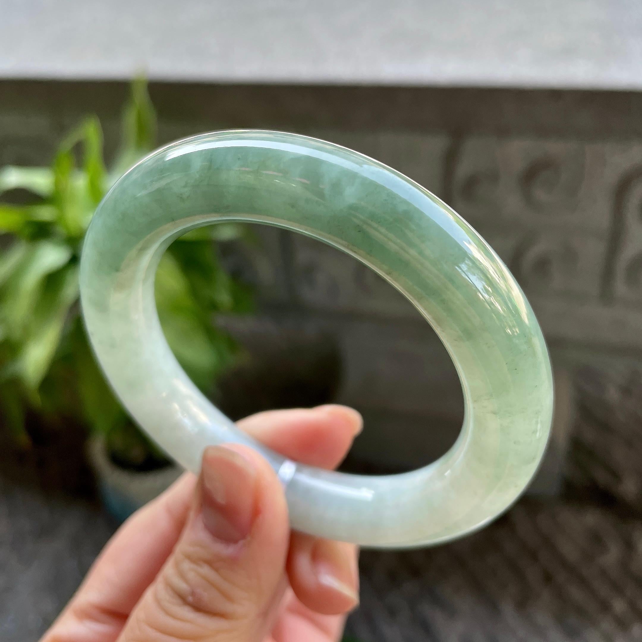 糯种油青圆条手镯（54.6mm）（yc310101）