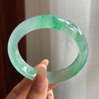 冰种飘绿花翡翠平安镯（54mm）（yc196580）