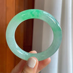 糯冰带色翡翠圆条手镯（54.8mm）（yc247172）