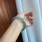 糯冰蓝晴底翡翠美人条手镯（63mm）（yc266545）