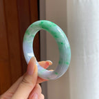 糯冰淡春彩翡翠平安镯（53.7mm)（yc417243）