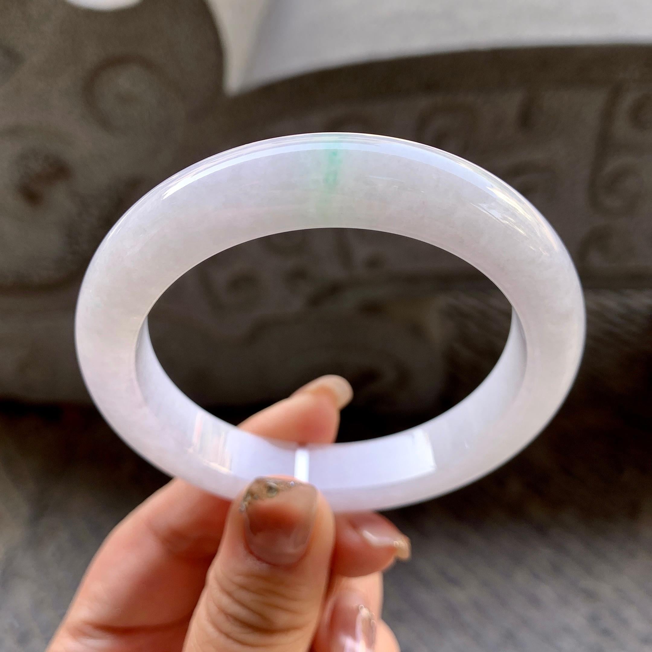 糯种飘绿平安镯（56.6mm）（yc296331）