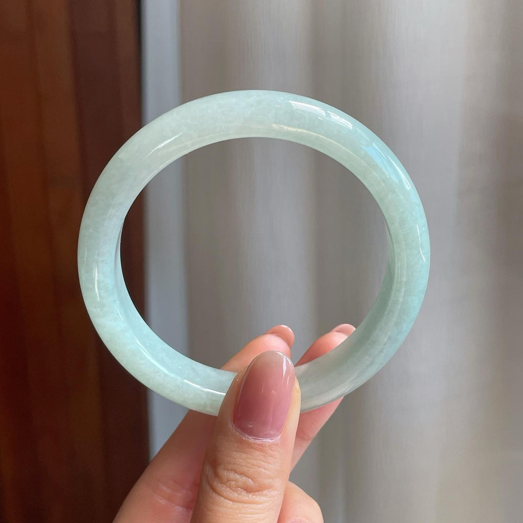 糯冰晴底翡翠平安镯（57.8mm)（yc325793）