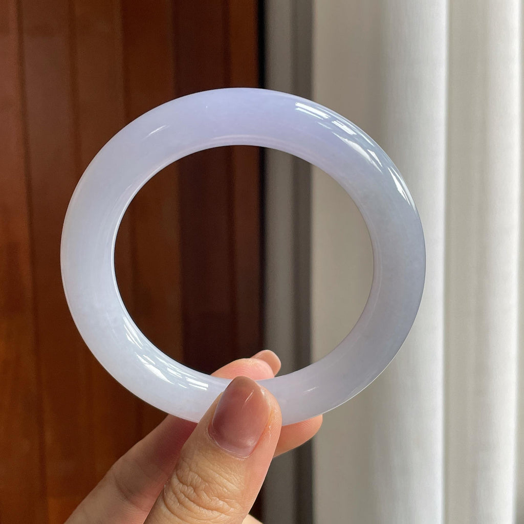 细糯冰紫罗兰翡翠圆条手镯（58mm）（yc286488）