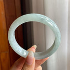 细糯种带底色翡翠平安镯（58.8mm）（yc220247）