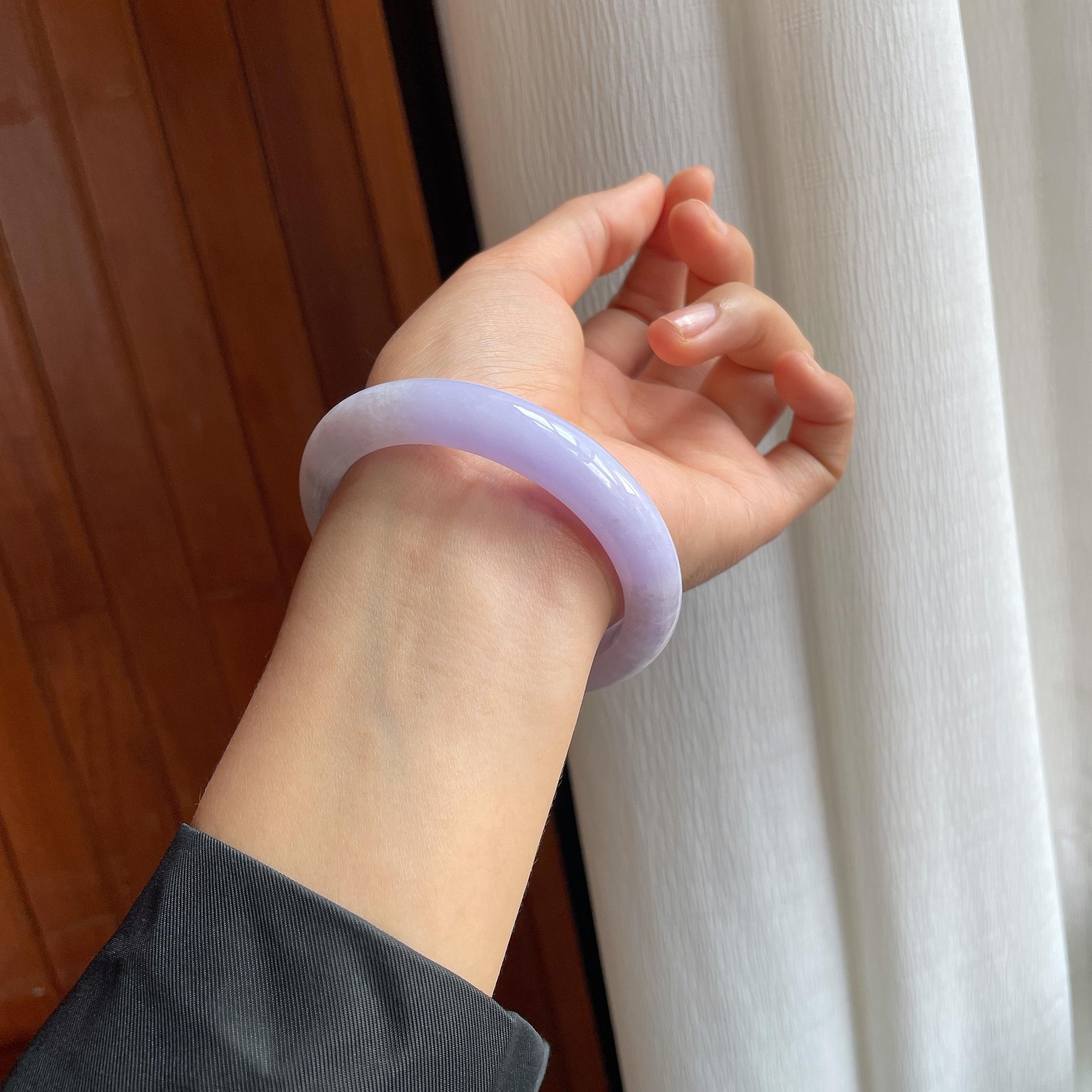 糯冰紫罗兰翡翠平安镯（59mm）（yc345504）