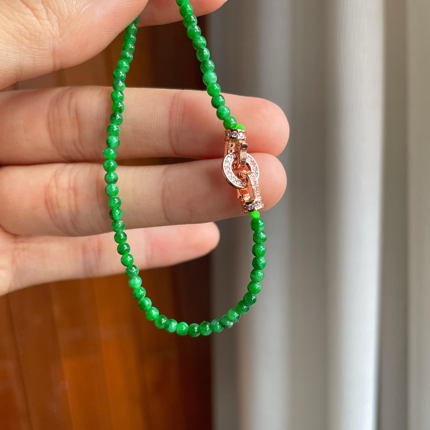 糯种满绿小米珠珠串手链（yc247645）