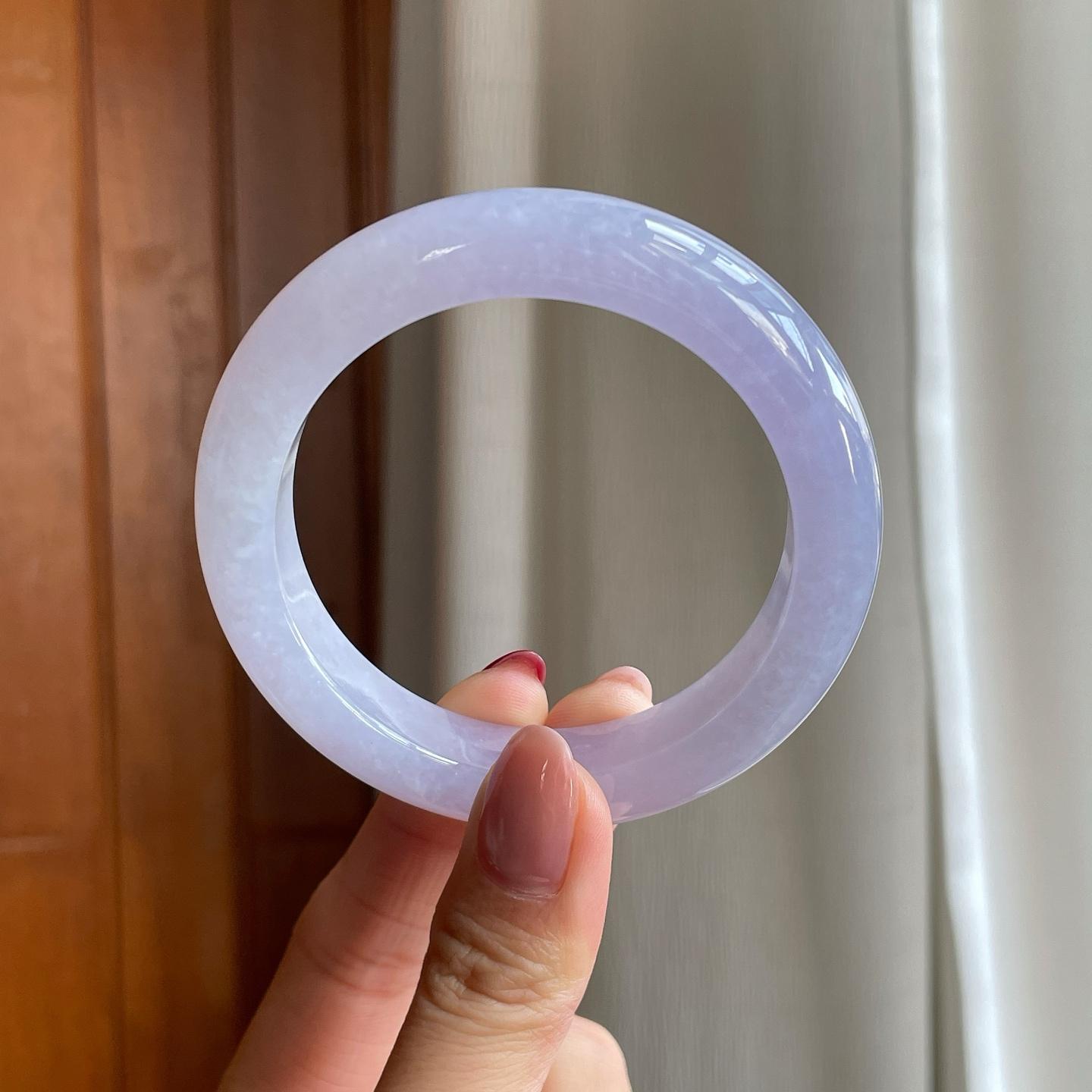 冰紫罗兰翡翠平安镯（54.5mm）（yc302424）