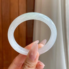 糯冰淡春底翡翠平安镯（53mm）（yc278064）