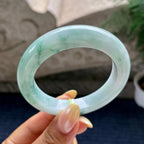 细糯种飘花正圈平安镯55圈           天然缅甸A货翡翠（yc460641）