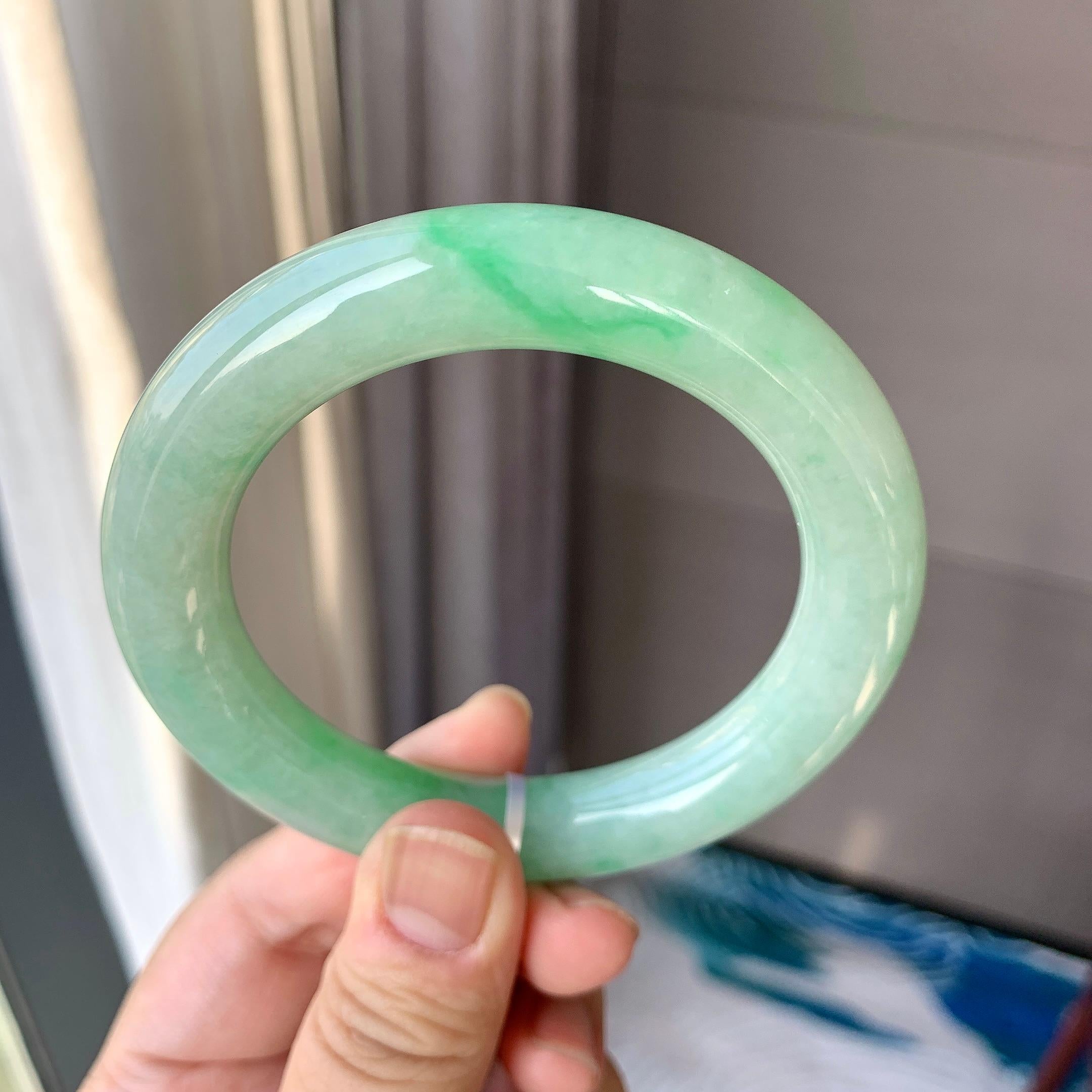 细糯种飘花圆条手镯（57.5mm）（yc262773）