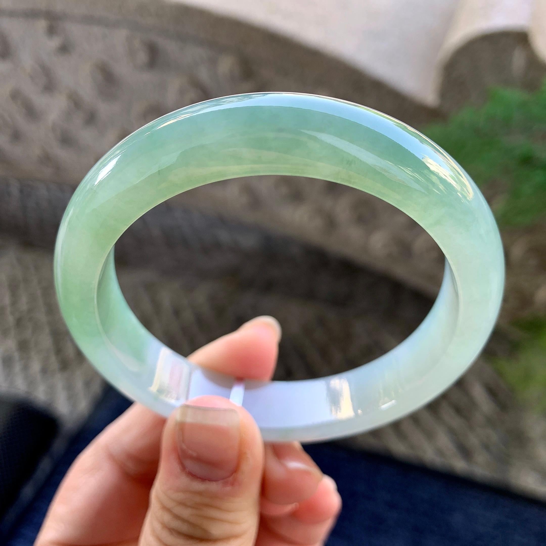 糯冰种晴水平安镯（56.8mm）（yc305694）