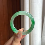 糯冰带色贵妃镯 53圈 天然缅甸A货翡翠（yc454374）