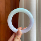 糯冰淡春彩翡翠圆条手镯（59mm）（yc376709）