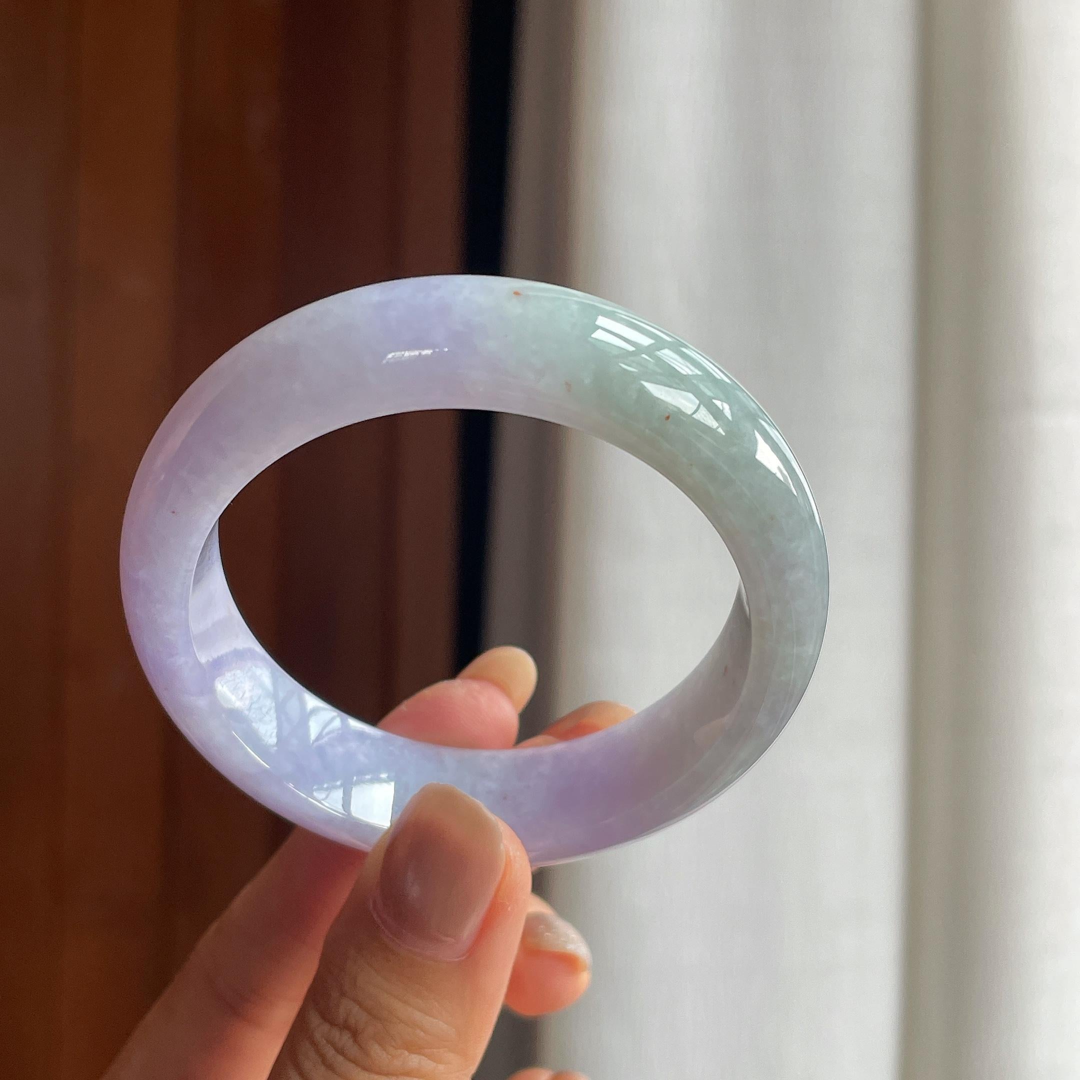 糯冰紫罗兰翡翠平安镯(52.3mm)（yc415371）