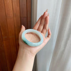 糯冰飘花翡翠平安镯（55.7mm）（yc279380）