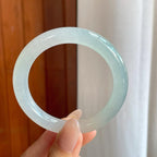 冰种蓝晴底翡翠圆条手镯（54mm）（yc242097）