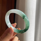 糯冰飘花翡翠平安镯(58.2mm)（yc420161）