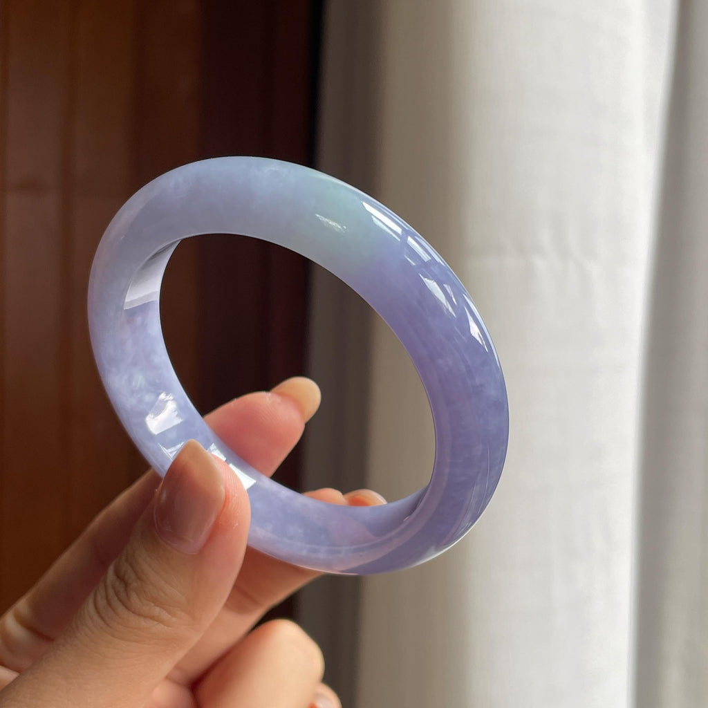 糯冰紫罗兰翡翠平安镯(53.2mm)（yc423156）