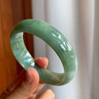 糯冰湖水绿翡翠平安镯（58.8mm）（yc215233）