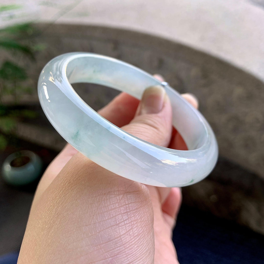 糯冰种飘花平安镯（57.2mm）（yc264530）