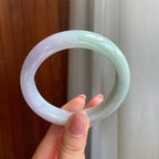 糯冰春带彩翡翠平安镯（56mm)（yc323237）