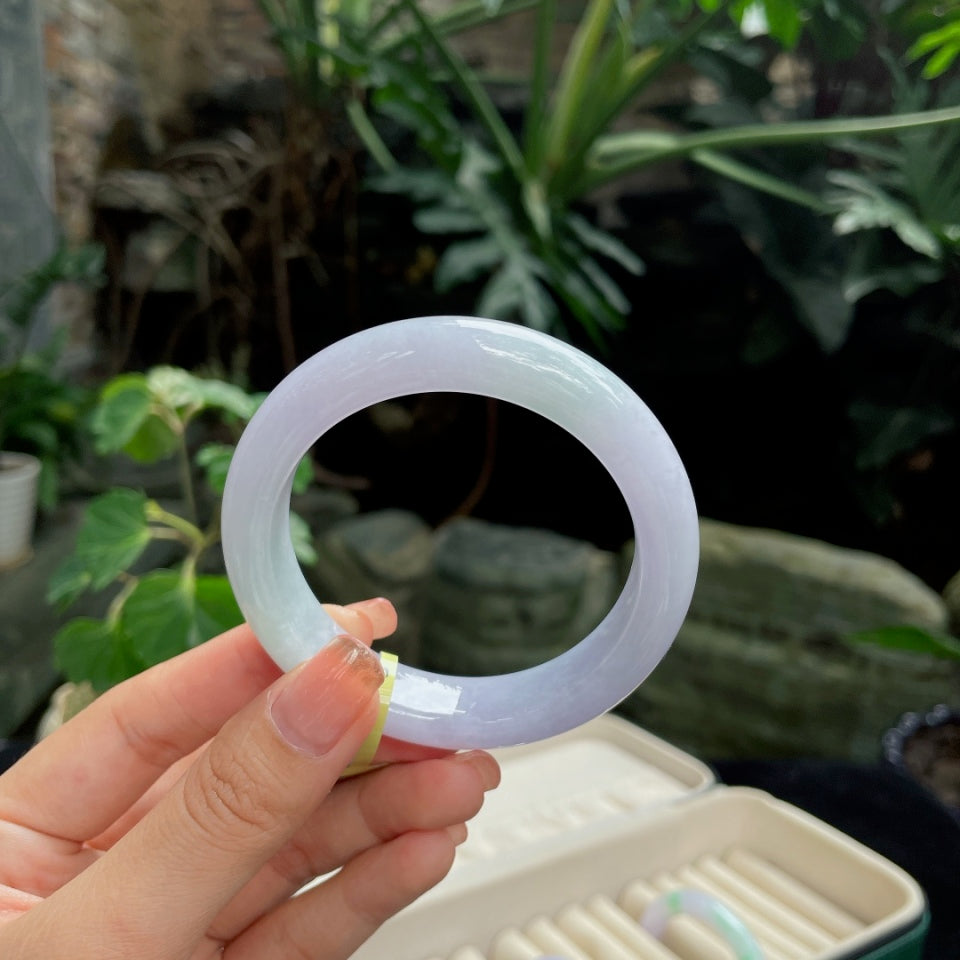 糯种淡春彩正圈 翡翠手镯（56mm）（yc018724）