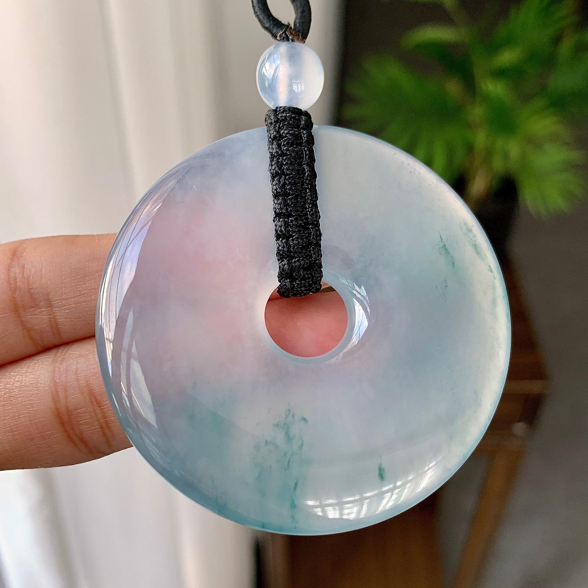 冰种飘花平安扣挂件（yc246708）