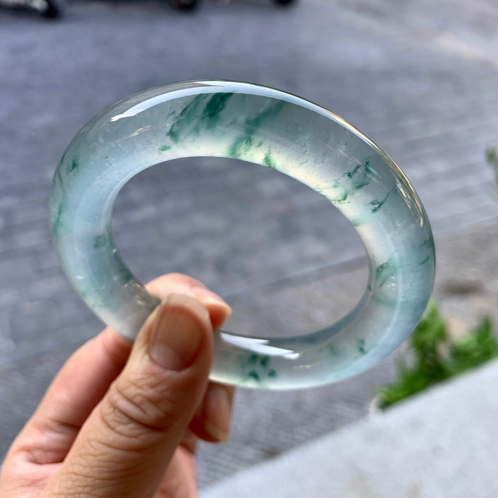 冰种飘花圆条手镯（56.4mm）（yc268983）
