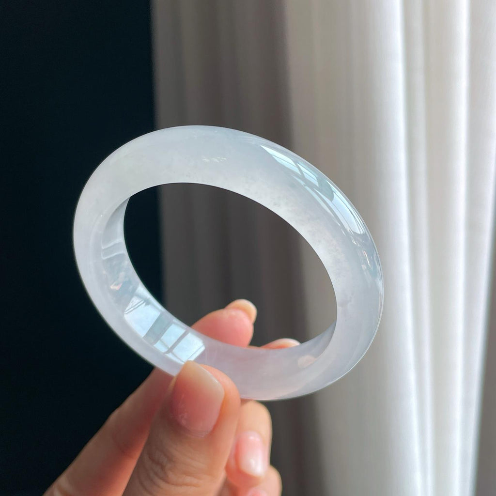 冰种白月光翡翠平安镯（51.3mm)（yc389547）