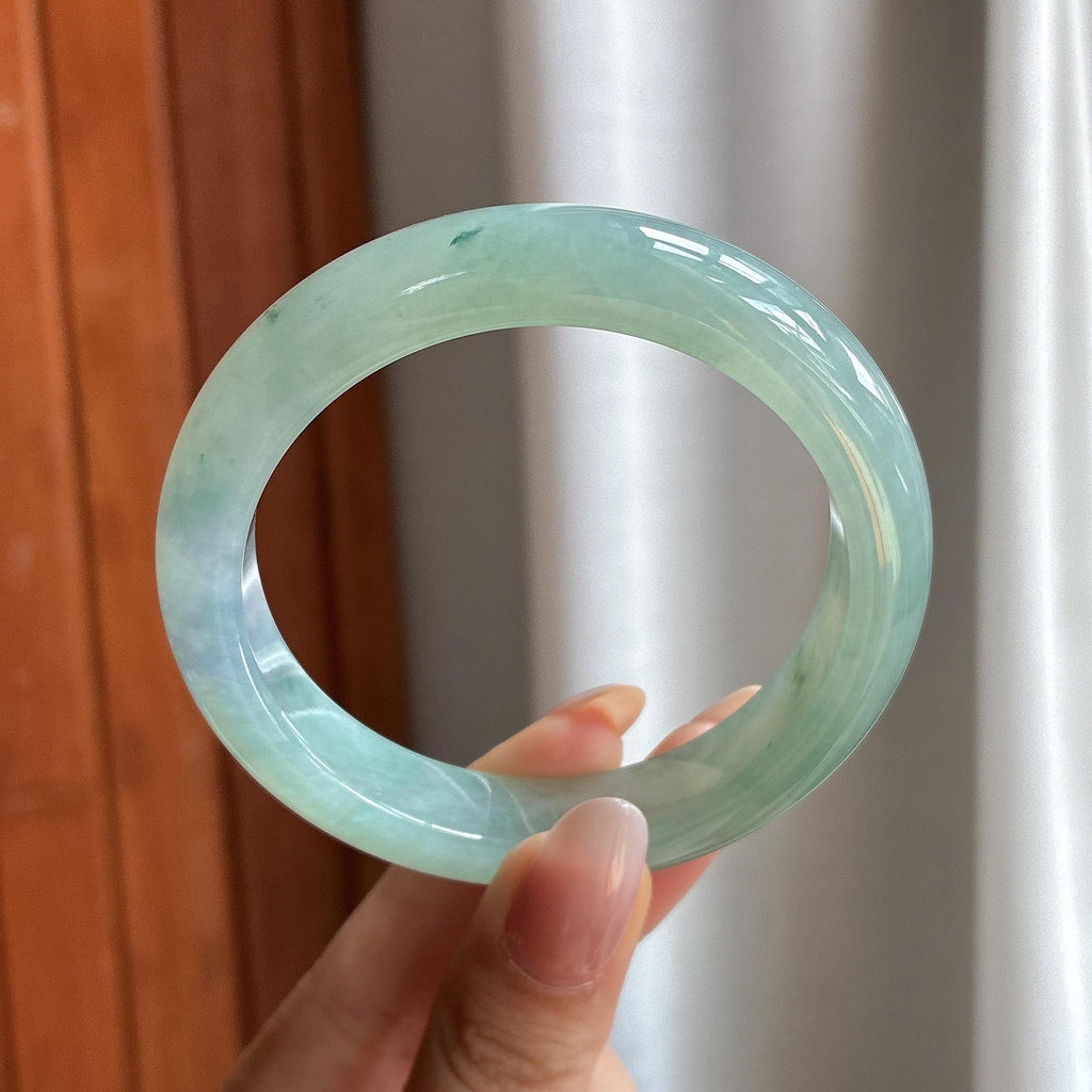 糯冰晴底飘一抹紫特色正圈平安镯 55圈（yc739695）
