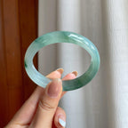 冰种飘花翡翠贵妃镯（56.4mm)（yc377079）