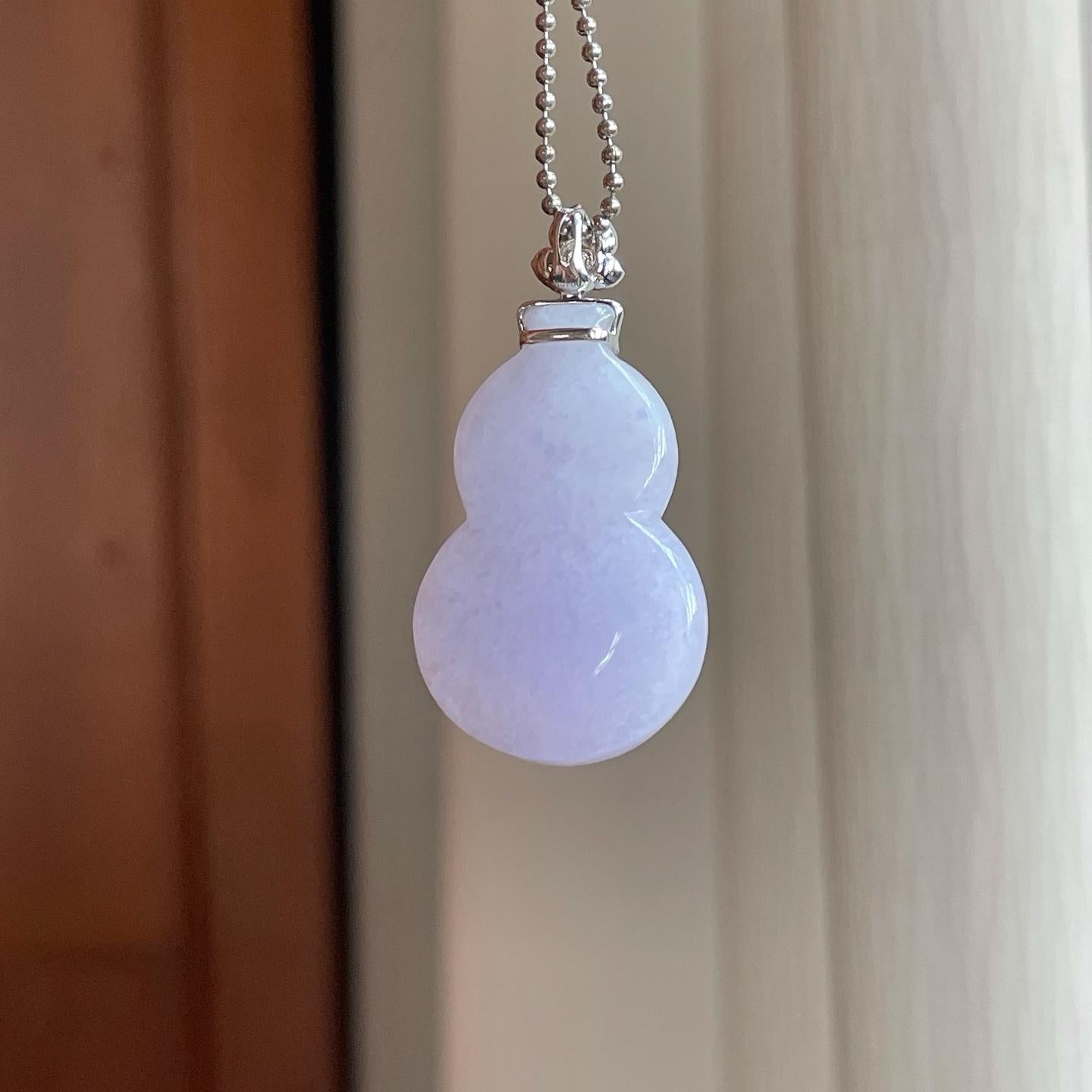 18k金细糯冰紫罗兰翡翠葫芦（yc291655）