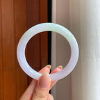 糯冰春带彩翡翠圆条手镯（56.2mm)（yc374043）
