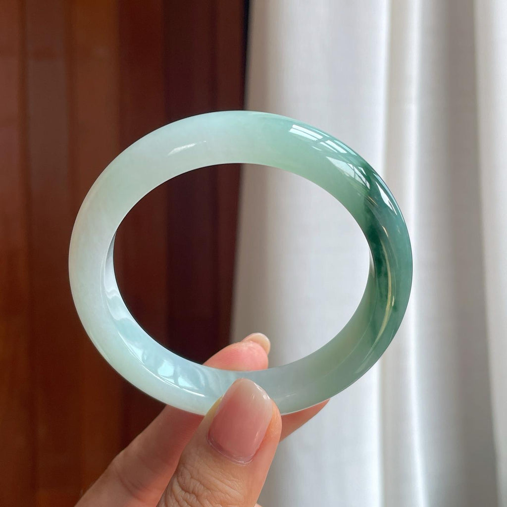 糯冰飘花翡翠平安镯（57.8mm）（yc397218）
