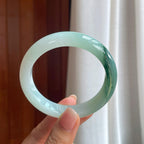 糯冰飘花翡翠平安镯（57.8mm）（yc397218）