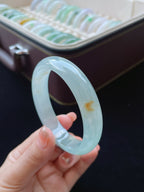 冰种飘黄正圈翡翠手镯（56.2mm）（yc016652）