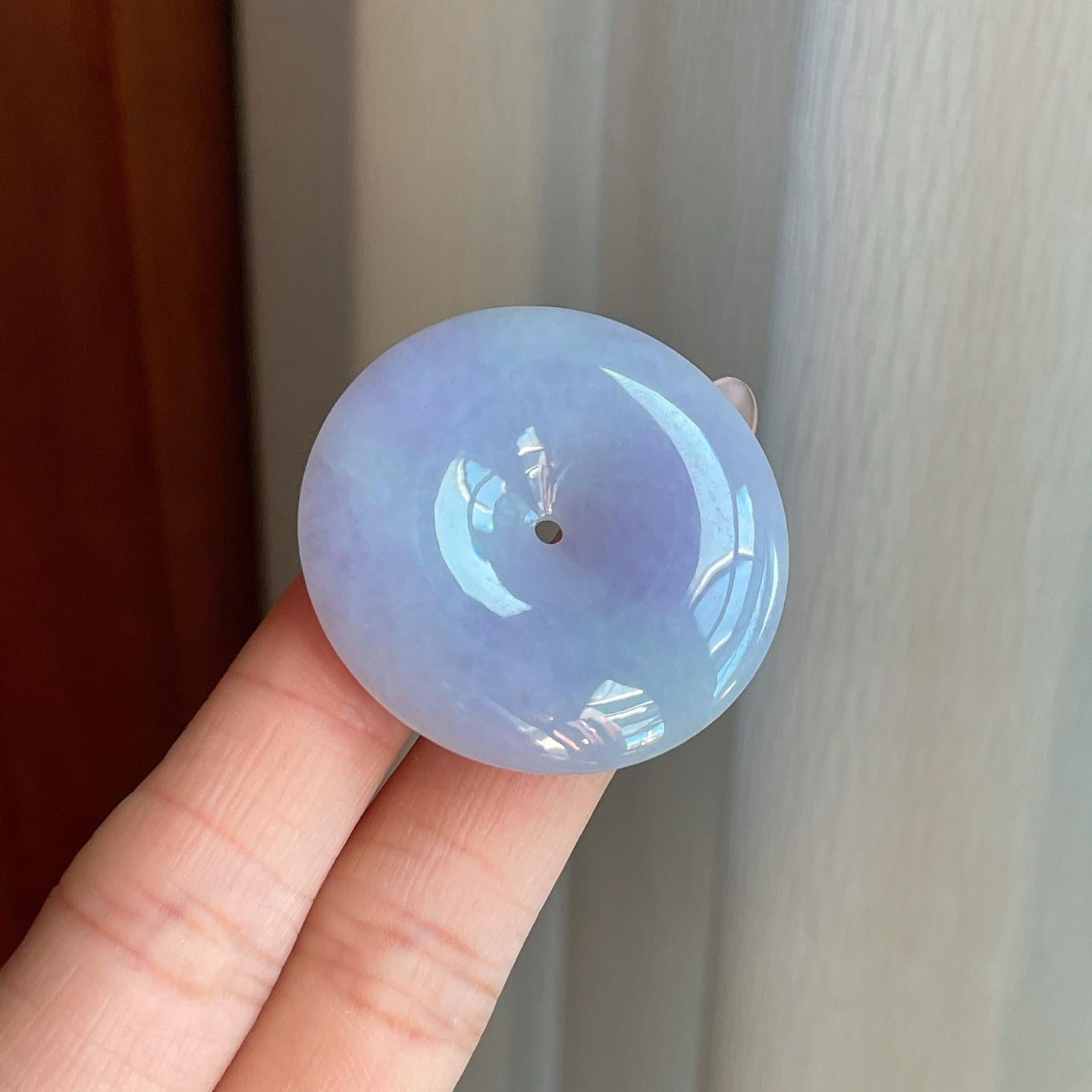 糯冰紫罗兰翡翠平安扣（yc269041）