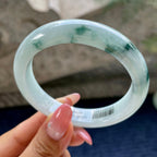 细糯种飘花正圈平安镯57圈      天然缅甸A货翡翠（yc424748）