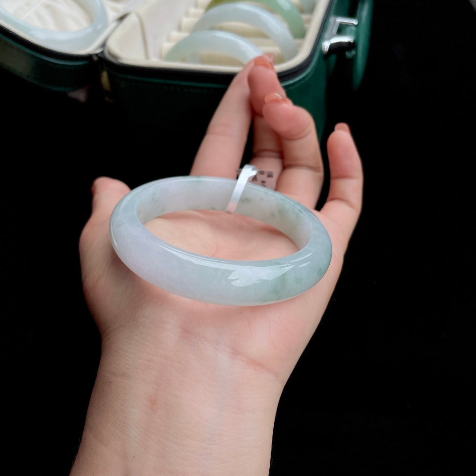 糯种飘花翡翠手镯（56mm）（yc017168）