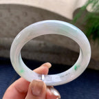 细糯种飘花正圈平安镯57圈  天然缅甸A货翡翠（yc433666）