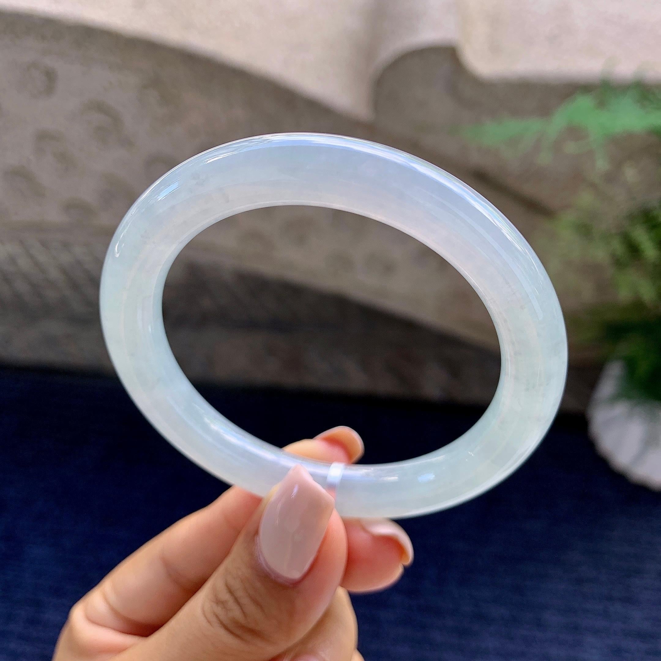 细糯种带底色圆条手镯（53.2mm）（yc223965）
