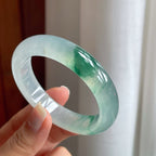 冰玻种飘花翡翠平安镯（52.3mm）（yc175295）