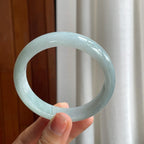 糯冰淡底色翡翠平安镯（58.6mm）（yc216053）