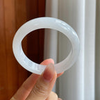 细糯冰白月光翡翠平安镯（54.5mm）（yc318677）
