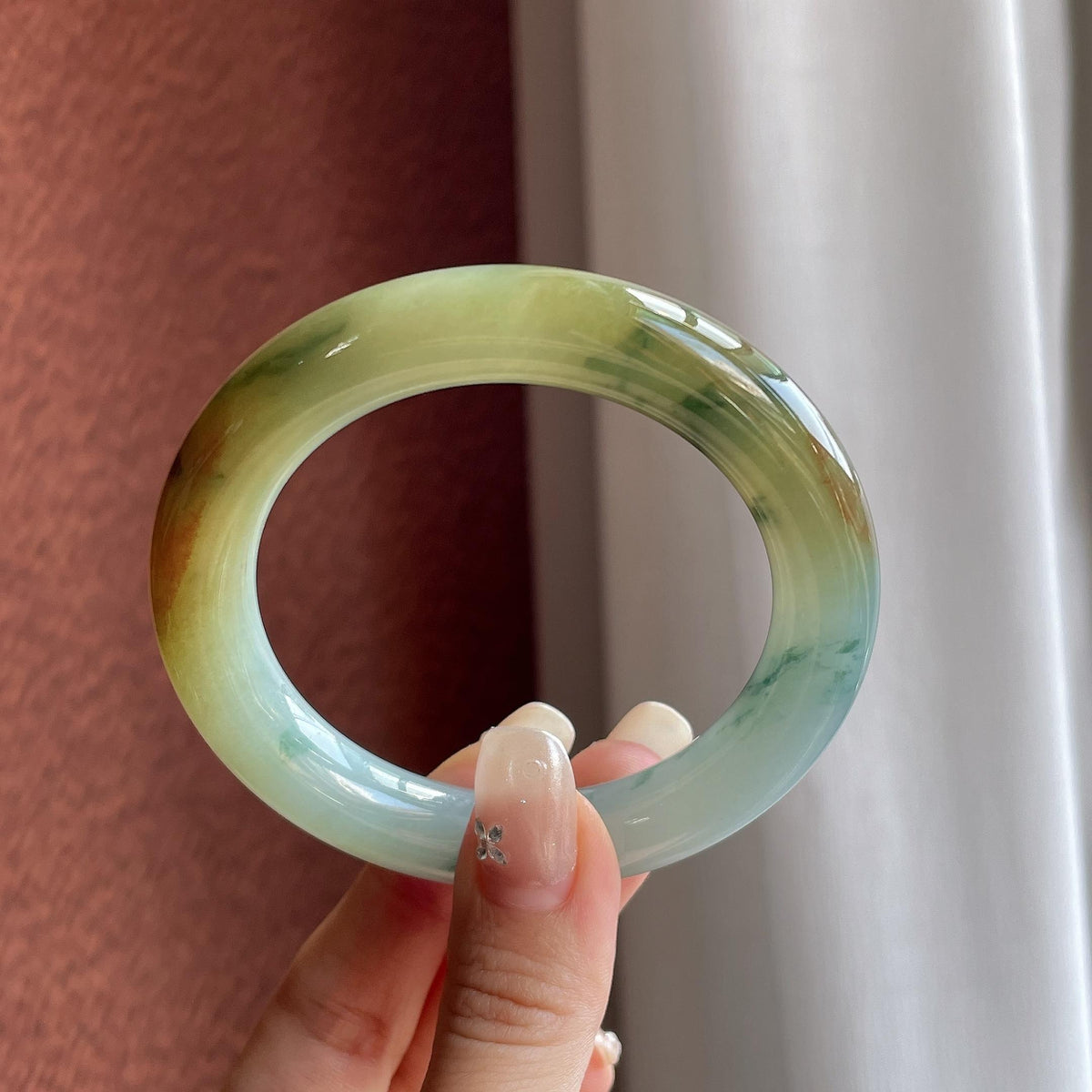 糯冰黄翡圆条手镯 53圈（yc780470）
