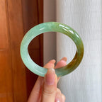 冰种黄加绿翡翠平安镯（58.6mm)（yc360246）