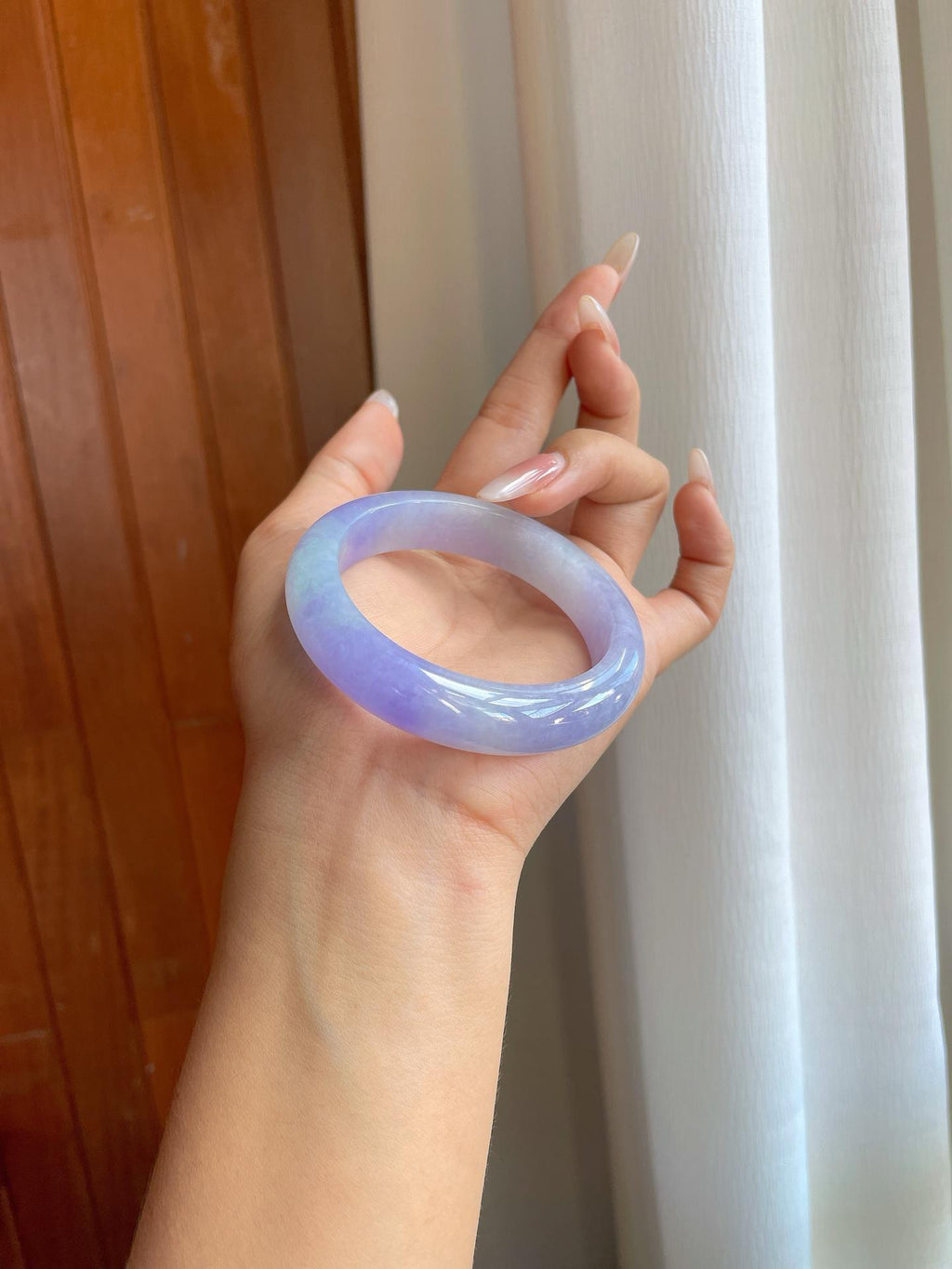 糯冰淡椿紫罗兰翡翠平安镯（55mm）（yc268249）