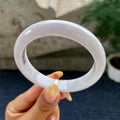 大圈口 细糯种带底色正圈平安镯60圈 天然缅甸A货翡翠（yc481931）