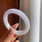 糯冰紫底带色翡翠平安镯(58.6mm)（yc422917）